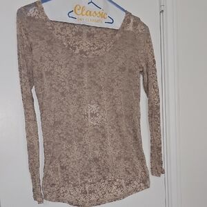 Jessica Simpson Tan Lace Blouse